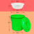 干湿过滤分离带滤网垃圾桶大号厨房厨余茶水茶叶沥水水桶篮桶 绿色50K型+沥水篮
