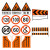高速施工标志牌封道牌全套公路养护反光警示牌车道变少前方1600m 常规尺寸落地可折叠支架式