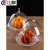 带盖水果盘透明亚克力塑料圆形食品防尘罩零食点心展示盖子 盘子20cm+8寸盖子