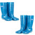 沸耐笙 FNS-04866 塑胶高筒圆头平跟防水雨鞋 网纱纯色通用PVC雨靴 蓝色 40 双