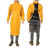 焊工防护罩衣牛皮防烫电焊工作服耐高温皮围裙隔热防护服 T黄色拼皮无领长袖120厘米