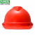 msa梅思安V-Gard500透气型一指键安全帽工地施工领导建筑工程国标加厚头盔定制男 红色-透气型ABS一指键