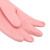 赫思迪格 胶皮清洁手套 乳胶橡胶耐用耐磨光里手套双色  深粉M码5双 
