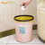 Supercloud 垃圾桶带压圈小号厨房卫生间客厅大号厕所垃圾篓马桶纸篓 12L条纹浅咖