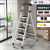 梯子阁楼专用结实简易安全加厚室内用的伸缩户外室外电工衣柜 新款升级加厚碳钢-白色-5步(大踏 板20cm)