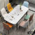 路小漫现代简约岩板餐桌椅组合多功能带电磁炉小户型长方形餐桌家用饭桌 单桌（预约金） 0.9米(颜色备注)