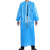 品之德 防水TPU反穿衣加厚耐磨防油防污耐弱酸碱围裙长罩衣蓝色