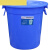 大号垃圾桶户外塑料酒店餐厨工业商用圆形带盖大容量收 70升+盖蓝色中等大
