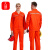 久瑞 JSF142 春秋季工作服 翻领大口袋安全反光条工装劳保服分体套装 橙色套装 2XL 