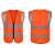 反光背心马甲安全服交通骑行夜光建筑工人施工驾驶员定制反光衣 针织布四杆无口袋橘红色