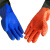 兆燊 防水耐磨橡胶手套 水产捕鱼挖藕加厚手套70cm 蓝色-布里