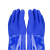 金固牢 磨砂pvc浸塑劳保手套 防水耐油长加厚防护手套 27cm 蓝色5双 KZS-737