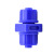 鸣固 全塑钢快拧直通接头蓝色锁母式POM点胶阀进料PU管硅胶管接头 BPS-L-06-03