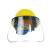 透明切割防护面罩工业打磨安全帽电焊防护罩抗冲击防飞溅隔热面具 透明PC面屏＋蓝色安全帽