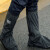高筒防雨鞋套雨季外穿户外加厚下雨天耐磨防水防滑神器通用鞋雨靴 黑色M