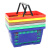 海斯迪克 HKCC16 超市购物篮 手提储物篮筐 塑料菜篮子 中号蓝色
