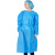 一次性隔离衣无纺布手术衣服护士疫保护防尘工作服反穿罩衣 PP25克 深蓝色橡筋袖口 20件 均码