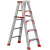 屹选工品 梯子 铝合金梯加厚折叠人字梯加宽加固双侧梯 加厚款1.7米（红）企业定制
