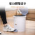 茶花垃圾桶带盖脚踏式6L厨房办公室塑料分类清洁收纳圆型废纸篓客厅卫生筒 1502