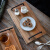 CH日式咖啡厅家用早餐面包点心寿司相思木托盘茶盘长形双耳带把 相思木托盘-白色圆把手加大