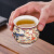 家小优景德镇男士茶杯高档主人杯青花瓷防烫双层杯陶瓷茶盏茶碗家用单个 双层杯-云纹花(100毫升)