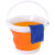 兰诗（LAUTEE）WY4007 折叠桶便携储物伸缩桶洗车水桶美术洗笔桶 3L圆橙色