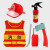 儿童消防安全帽 儿童消防玩具帽消防员头盔幼儿园安全教育角色过家家表演出道具 红色套装8
