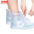 麦锐欧（Mairuio）防雨PVC鞋套 防滑加厚男女成人便携款 筒高18cm XL码 磨砂白 