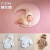 兹仕猫新生儿摄影兔子服装百天宝宝拍照主题衣服影楼道具婴儿创意月子照 白色衣服帽子+粉月亮星星+粉毯子 60-70cm(3-6个月)