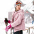 茵曼（INMAN）冬装新款防风领连帽宽松保暖短款羽绒服外套女 1884122025 粉色 M