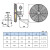 汉河 摇头扇 壁挂式风扇工业排风扇 单位：台 定制 FB-600/380V 落地式