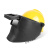 OIMG高空作业电焊面罩氩弧焊变光头戴式插配安全帽面屏电焊帽焊工专用 黄安全帽+插槽式高空面罩