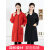 时尚罩衣大人韩版厨房做饭防油长袖外套薄款防水女长款工作服 红色加绒XL