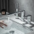 汉斯格雅（Hansgrohe）德国浴室浴缸龙头缸边式花洒分体式三孔三件套黑色旋转冷热水龙头 银色平嘴三孔(可旋转)