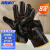 海斯迪克 防油耐磨劳保手套 电焊工皮质防护手套HKQS-3 颜色随机(8双) 