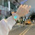雾霾蓝显白方块独角兽电子手表ins初中学生韩版简约马卡龙手表女 插带实色方形灰蓝色 送电池+表盒