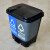 简厚 分类垃圾桶干湿分离带盖双桶脚踏式厨房客厅办公室垃圾筒 左绿右灰30L