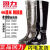 定制适用上海回力雨鞋加长高筒水靴男士防滑防水鞋工作雨靴钓鱼劳 8199黑色(加绒) 加高筒 40