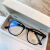 网红韩版防蓝光眼镜护眼男女潮平光镜手机眼镜框架 黑色框 眼镜350度镜盒+镜布