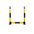 u型防撞柱钢管固定桩加油站m型防撞栏杆加厚防护栏道路警示柱 M型76* 1500*60*2.0*5.0黑底黄