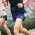 QINKUNG轻功四分日常训练跑步短裤男款女款带内衬（合身版型） 男款墨紫 S