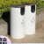 厂销不锈钢垃圾桶简约户外环分类商场收纳区小桶定制桶保带盖白色 不锈钢烤漆空白单桶/a70/098