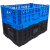 塑料折叠筐省空间蔬菜筐可套叠箩物流箱收纳式农业水果农业折叠箱 4630折叠箩-黑色