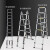 储力竹节铝合金人字梯 多功能伸缩楼梯 大关节一字升降梯子多功能竹节梯1.9+1.9人字1.9米直梯3.8米