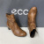 ECCO爱步代购新款复古粗跟尖头短靴舒适时尚休闲百搭女靴型塑273173 姜黄273173-01053 36