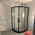 苏掌柜淋浴房一字型沐浴浴屏玻璃隔断简易卫生间干湿分离整体浴室门家用 黑色两固两移 8mm