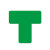 昊鹰 6S四角定位贴 管理定位贴纸桌面定置标签标识直角T型L型十字 型标志贴3*1cm 绿色T型 100个 