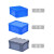 物流箱加厚塑料周转箱带盖大小号转运箱储物箱长方形EU收纳箱 300-120物流箱 灰色+平盖