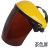 适用于焊工男面罩帽式安全氧焊焊接防晒烧电焊防冲击防护罩脸部装 黄顶茶色PC面罩