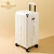 卡姿希品牌行李箱新款大容量加厚行李箱万向轮拉杆旅行箱密码皮箱子耐用 奶白色 28寸